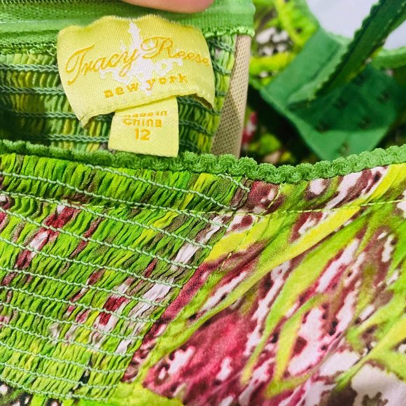 Tracy Reese Green and Brown Mini Dress - Picture 5 of 7